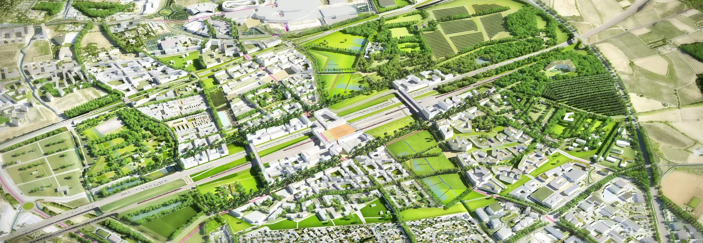 ZAC Cambacérès Montpellier — vue aérienne du futur quartier d'affaires